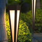 Adjustable RGB Solar LED Pathway Light Square Top & Conical Base Outdoor Lawn Lighting - Lamp Outdoor