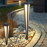 Adjustable RGB Solar LED Pathway Light Square Top & Conical Base Outdoor Lawn Lighting - Lamp Outdoor
