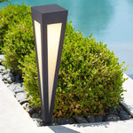 Adjustable RGB Solar LED Pathway Light Square Top & Conical Base Outdoor Lawn Lighting - Lamp Outdoor