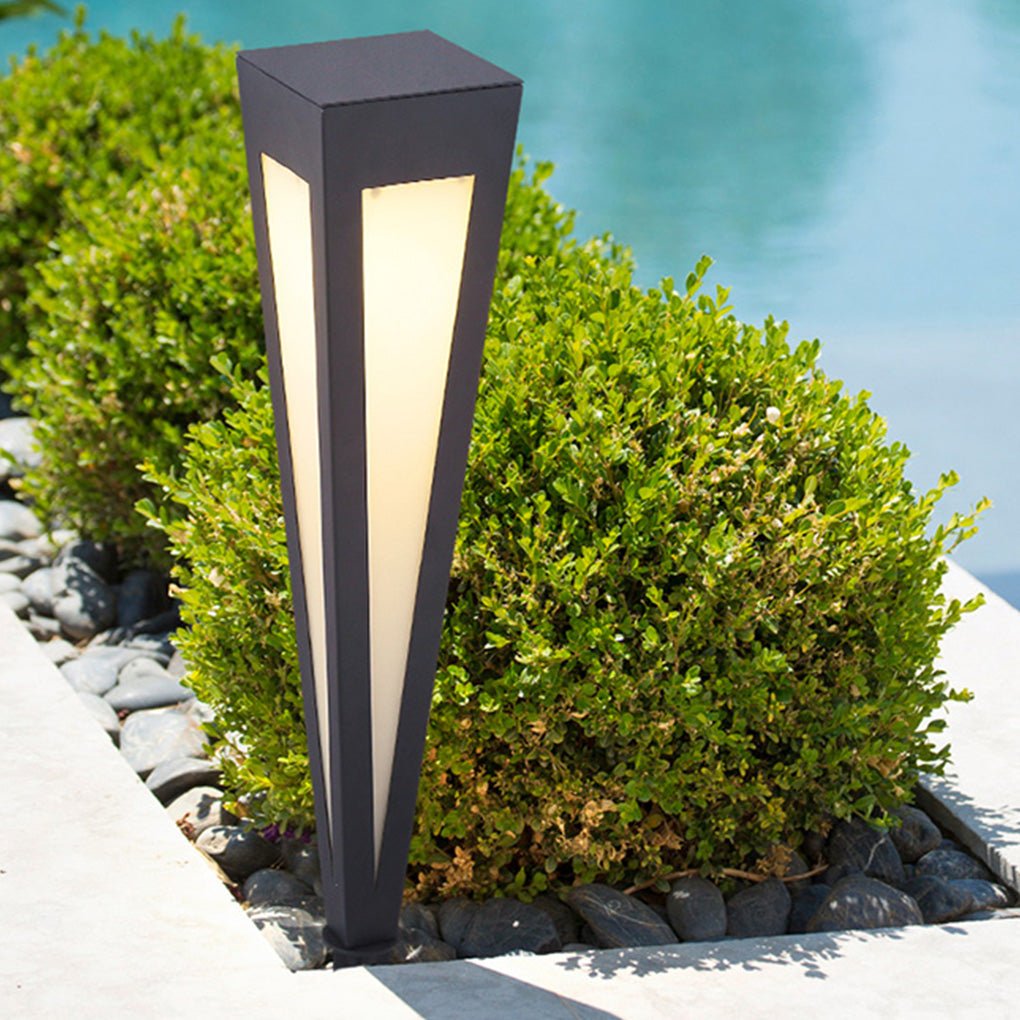 Adjustable RGB Solar LED Pathway Light Square Top & Conical Base Outdoor Lawn Lighting - Lamp Outdoor
