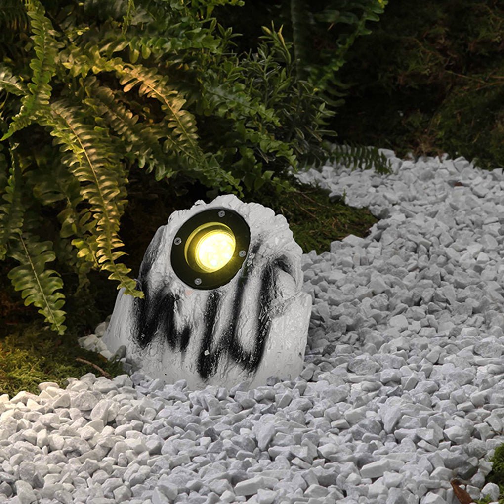 Resin Stone-Inspired Warm LED Garden Light Outdoor Illumination - Lamp Outdoor