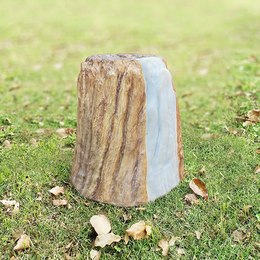 Realistic Tree Stump LED Outdoor Garden Lights - Cylindrical, Textured Design - Lamp Outdoor