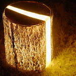Realistic Tree Stump LED Outdoor Garden Lights - Cylindrical, Textured Design - Lamp Outdoor
