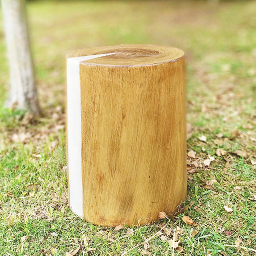 Realistic Tree Stump LED Outdoor Garden Lights - Cylindrical, Textured Design - Lamp Outdoor