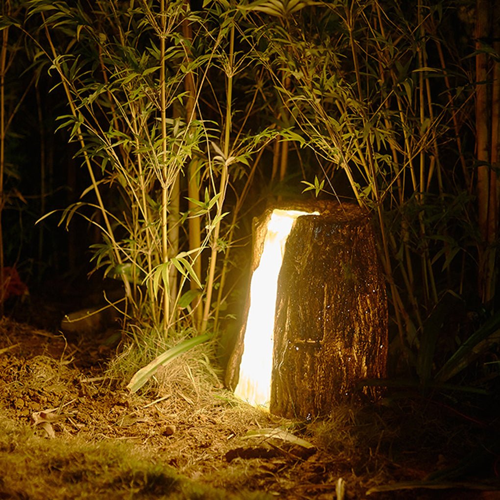 Realistic Tree Stump LED Outdoor Garden Lights - Cylindrical, Textured Design - Lamp Outdoor