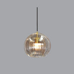 June Glass Globe Pendant Light Clear &Amber - Lamp Outdoor