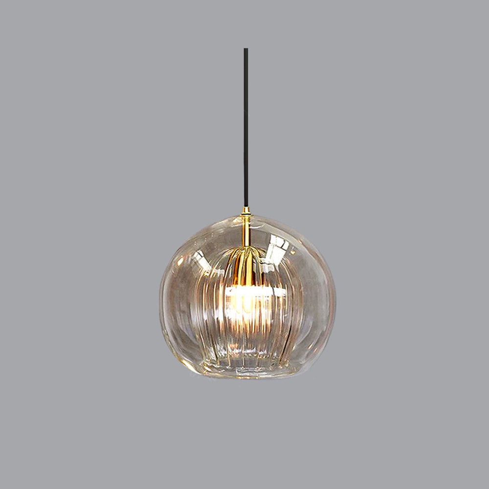 June Glass Globe Pendant Light Clear &Amber - Lamp Outdoor