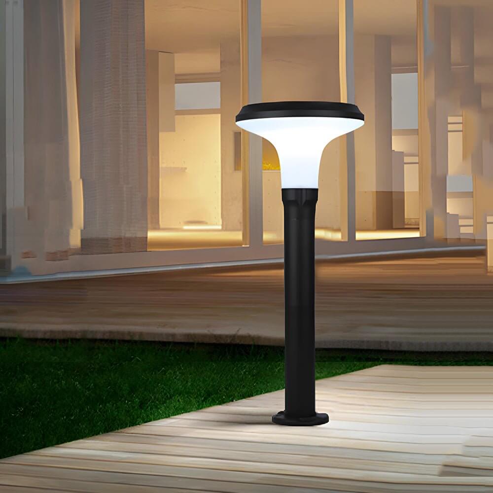 Sleek Black Solar LED Lawn Light Contemporary Outdoor Path Lighting - Lamp Outdoor