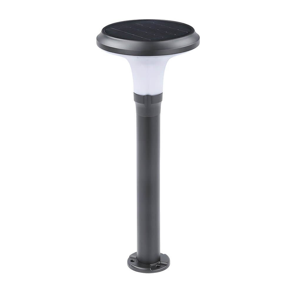 Sleek Black Solar LED Lawn Light Contemporary Outdoor Path Lighting - Lamp Outdoor