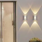 Sleek Dual-Directional Outdoor Wall Light with Modern Arc & Rectangular Designs - Lamp Outdoor