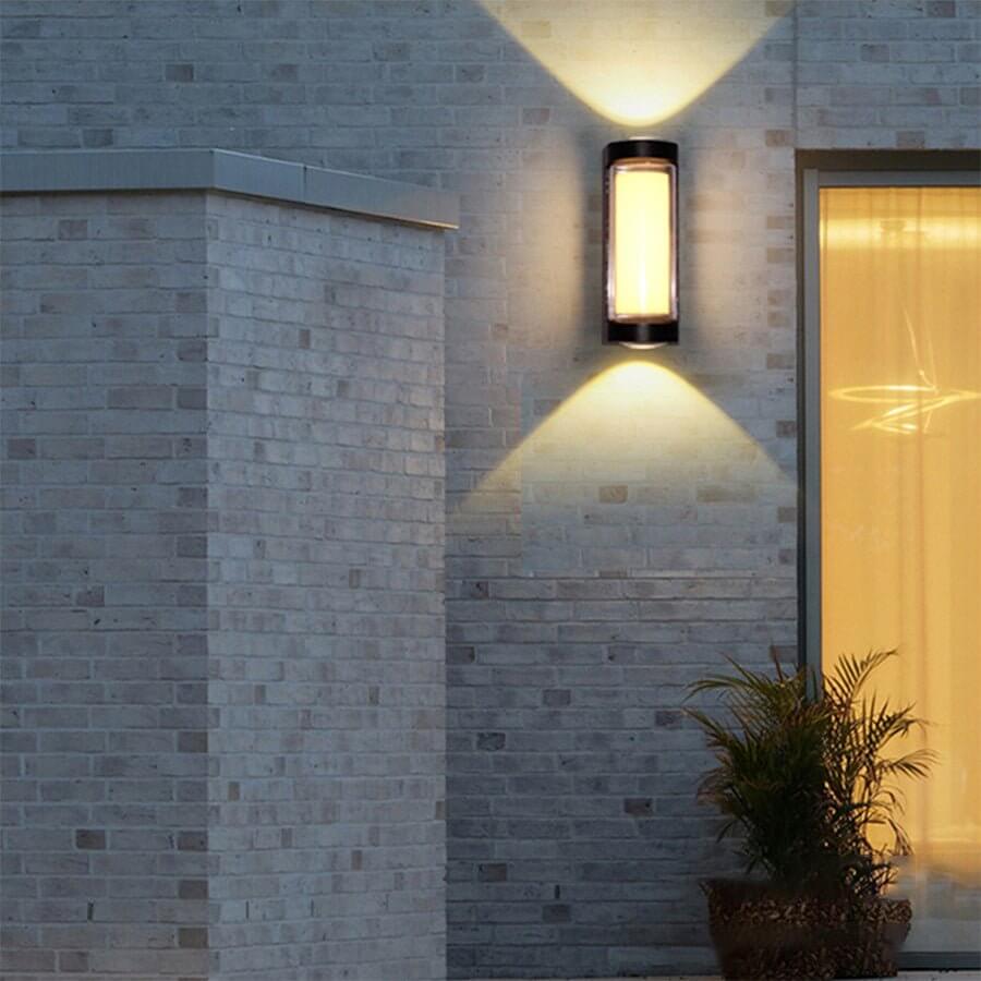 Sleek Dual-Directional Outdoor Wall Light with Modern Arc & Rectangular Designs - Lamp Outdoor