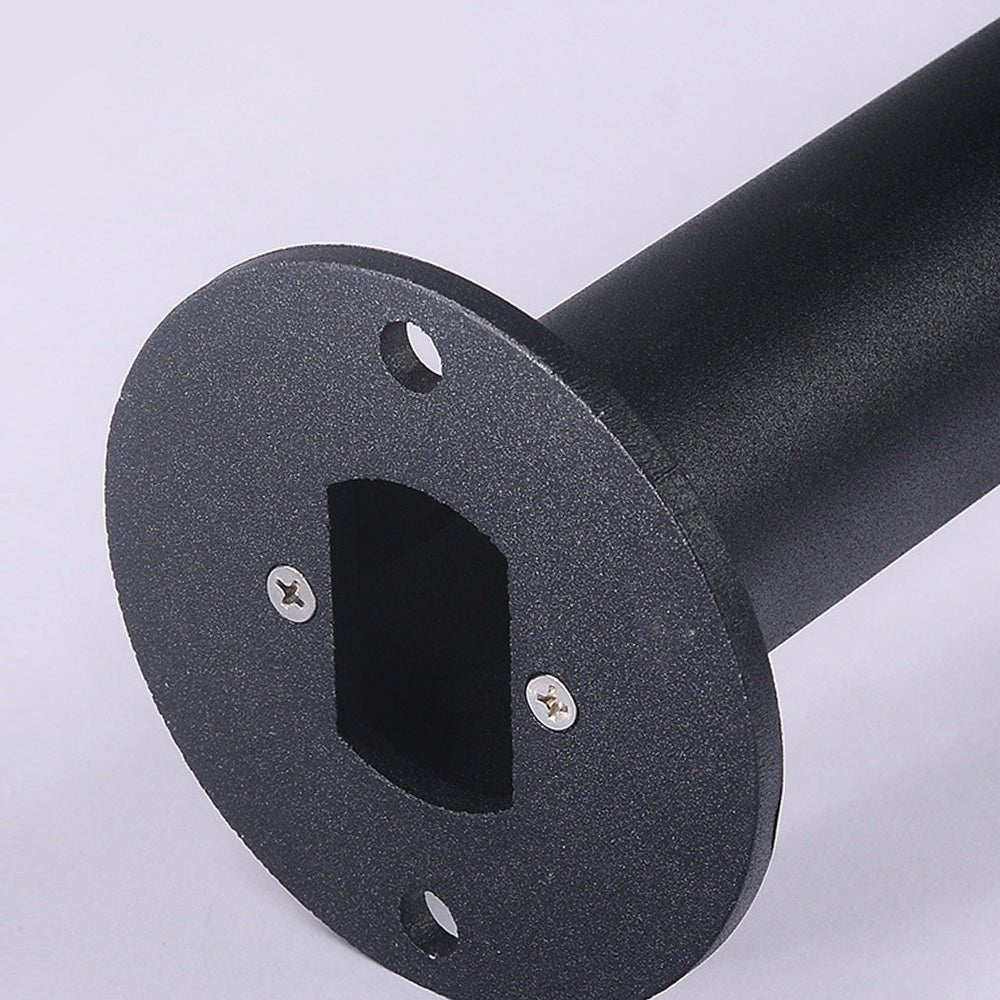 Sleek Modern Black Cylinder LED Solar Path Light with Adjustable Spike & Base - Lamp Outdoor