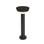 Sleek Modern Black Cylinder LED Solar Path Light with Adjustable Spike & Base - Lamp Outdoor
