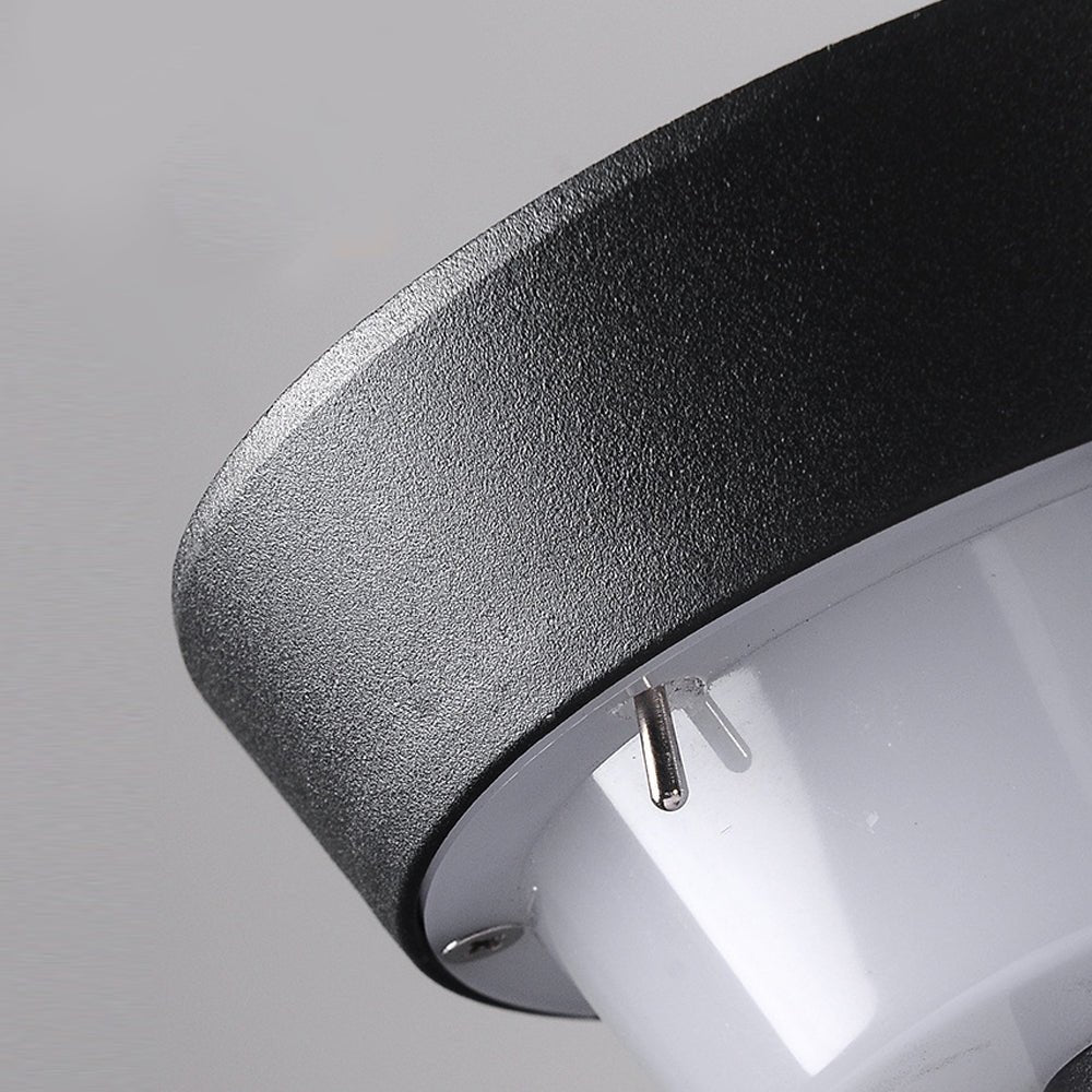 Sleek Modern Black Cylinder LED Solar Path Light with Adjustable Spike & Base - Lamp Outdoor