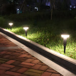 Sleek Modern Black Cylinder LED Solar Path Light with Adjustable Spike & Base - Lamp Outdoor