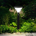 Sleek Solar LED Outdoor Landscape Post Pole Lights - Black Tapered Top - Lamp Outdoor