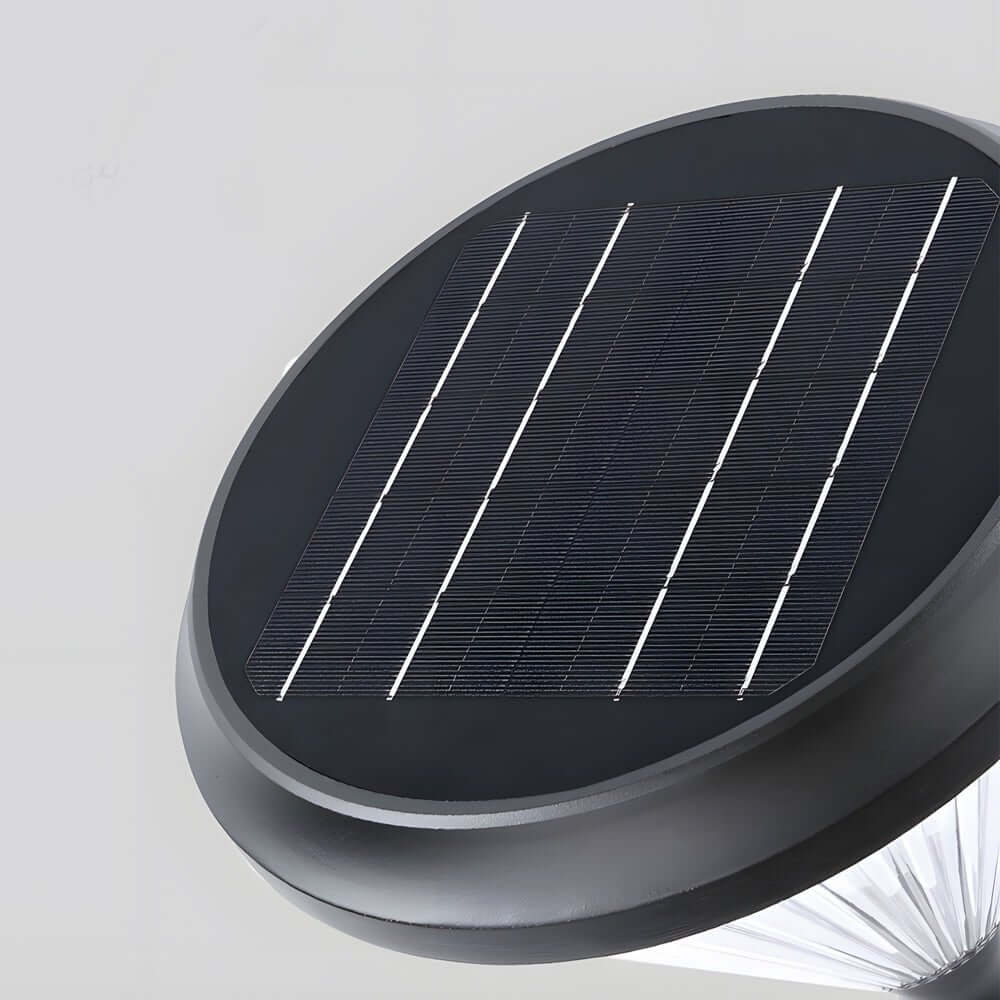Sleek Solar LED Outdoor Landscape Post Pole Lights - Black Tapered Top - Lamp Outdoor