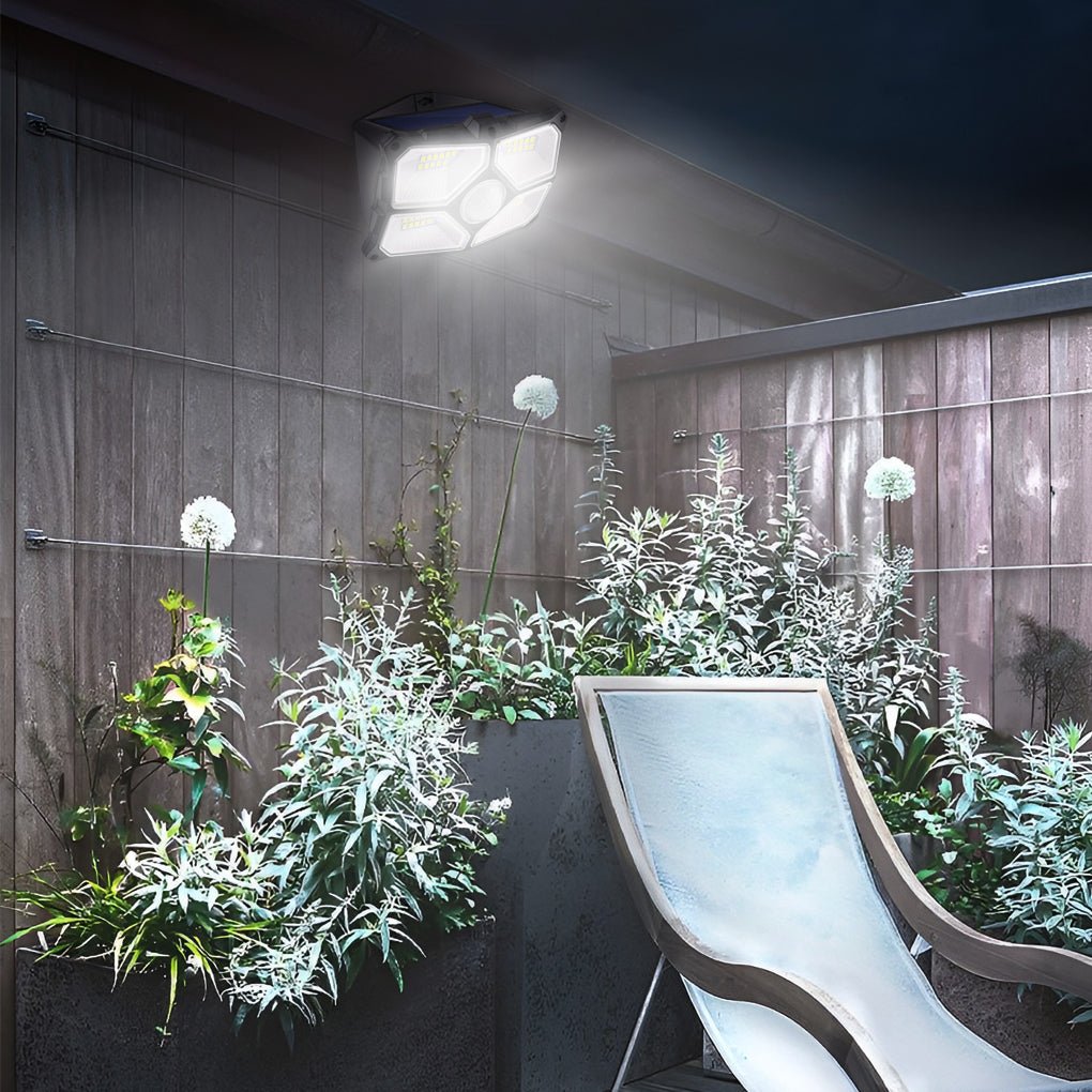 Solar Motion Sensor Outdoor Wall Lamp LED Garden Lights Wall Sconces Waterproof - Lamp Outdoor