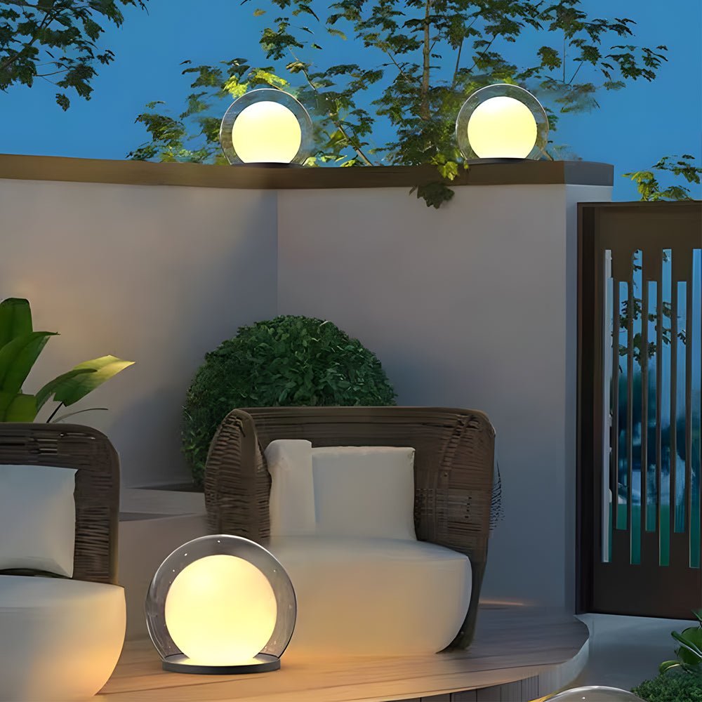 Solar Bubble Lunar Post Light Waterproof Globe Outdoor Lantern Gate Light Outdoor Lamp Landscape Light - Lamp Outdoor