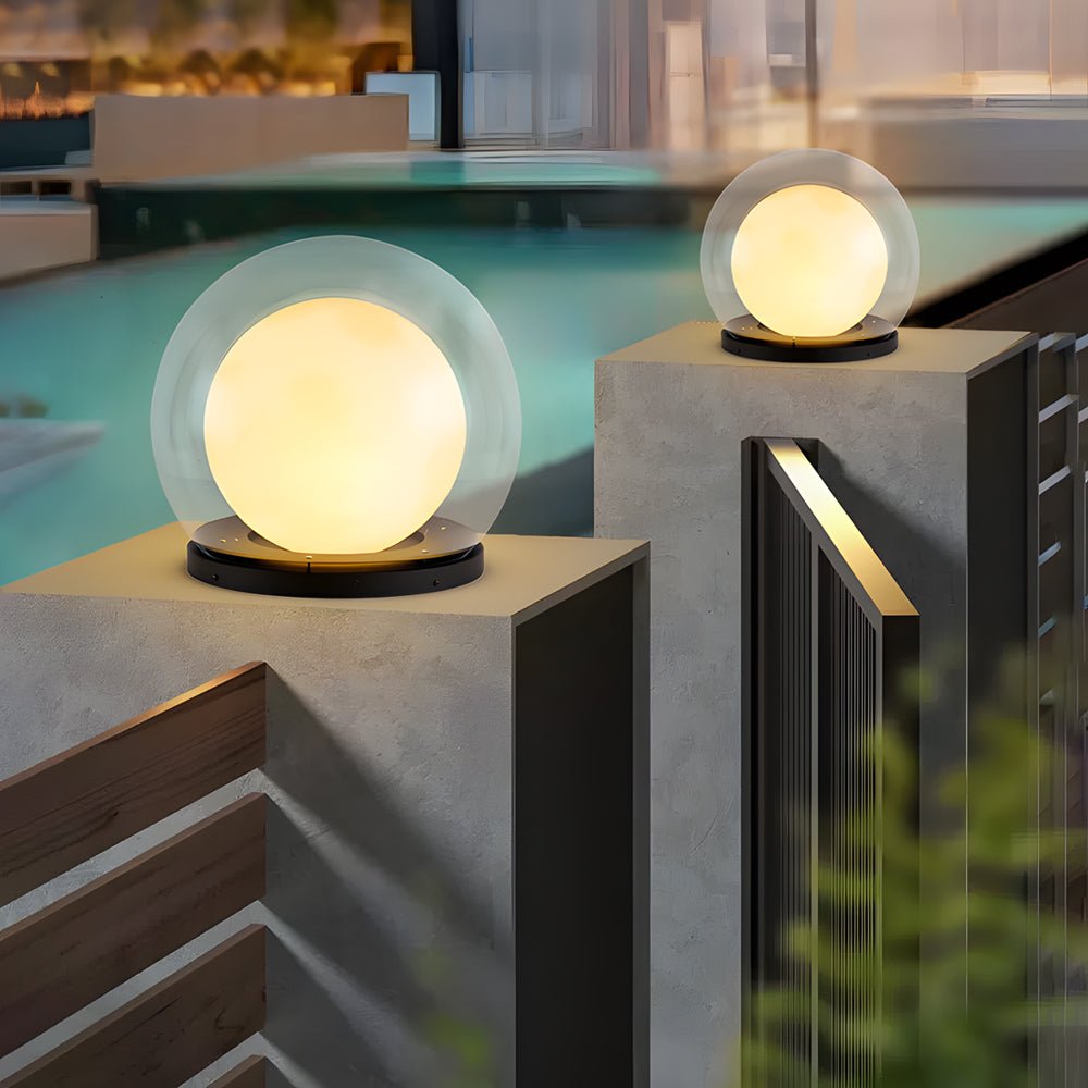 Solar Bubble Lunar Post Light Waterproof Globe Outdoor Lantern Gate Light Outdoor Lamp Landscape Light - Lamp Outdoor