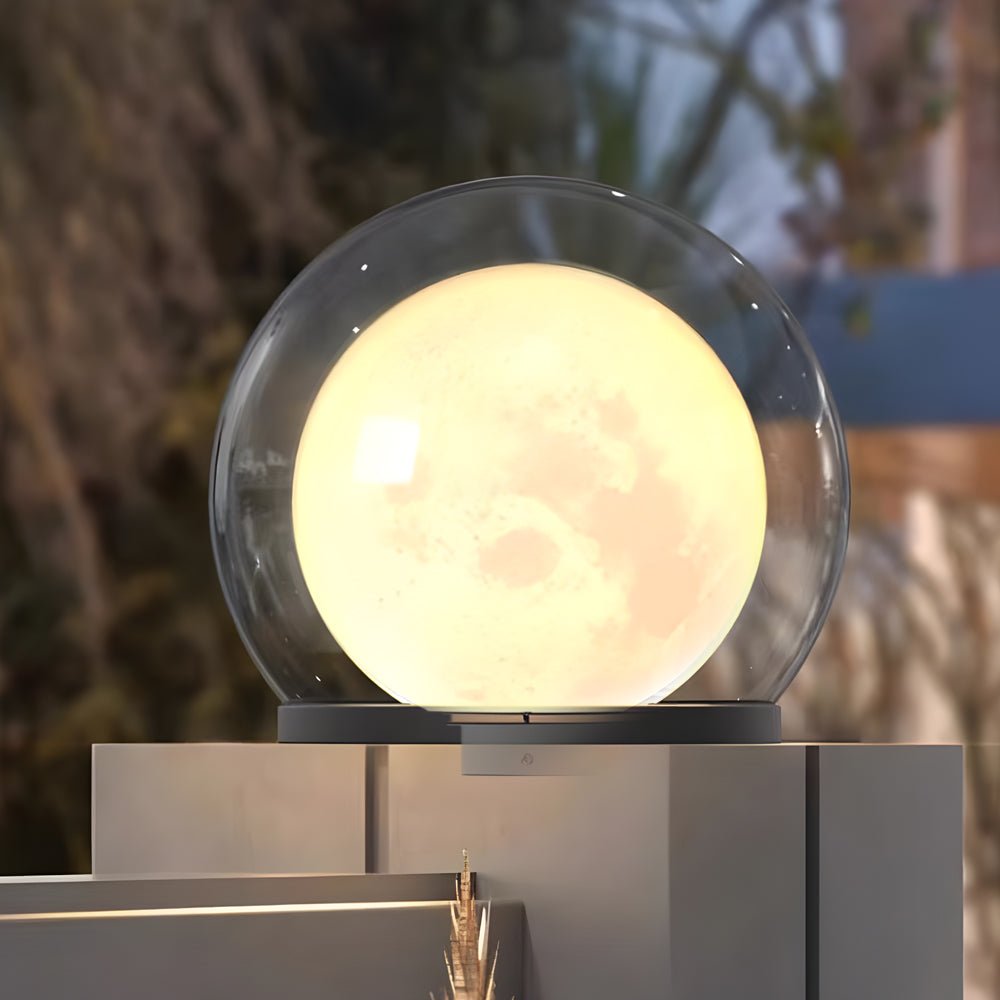 Solar Bubble Lunar Post Light Waterproof Globe Outdoor Lantern Gate Light Outdoor Lamp Landscape Light - Lamp Outdoor