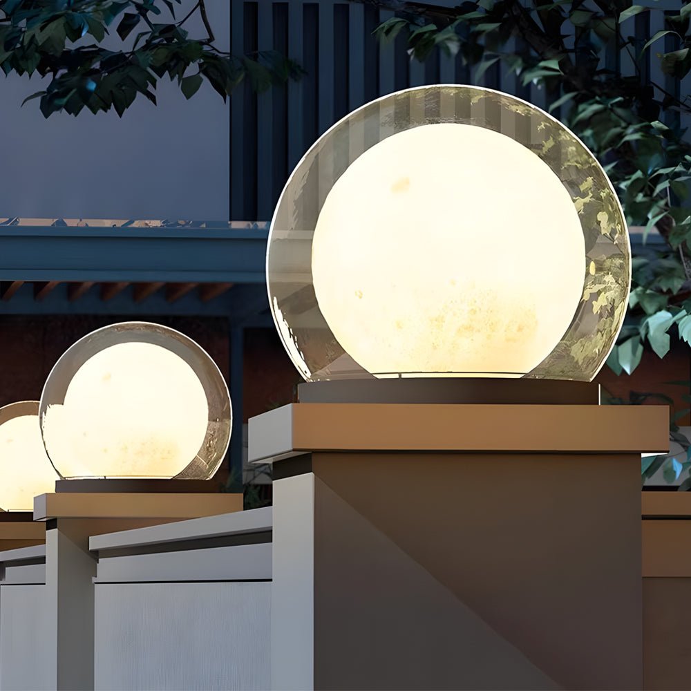 Solar Bubble Lunar Post Light Waterproof Globe Outdoor Lantern Gate Light Outdoor Lamp Landscape Light - Lamp Outdoor