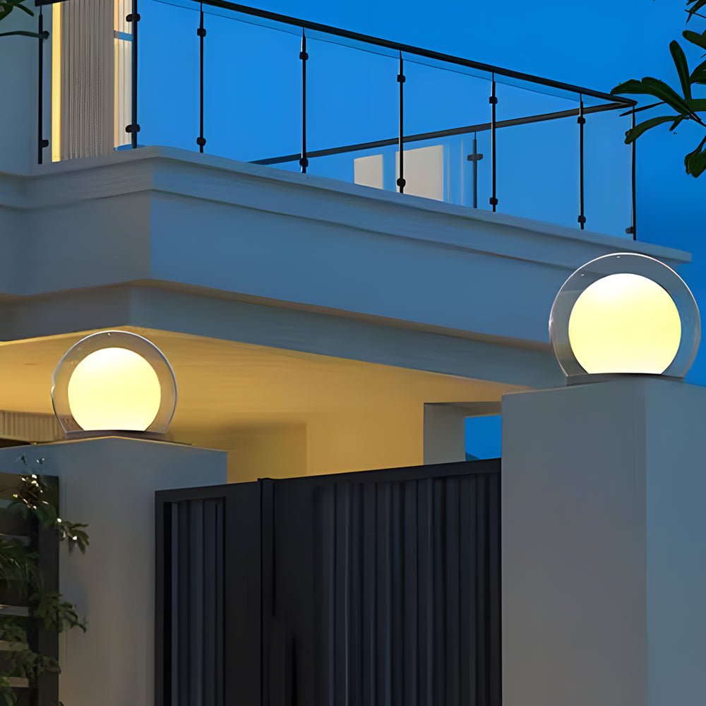 Solar Bubble Lunar Post Light Waterproof Globe Outdoor Lantern Gate Light Outdoor Lamp Landscape Light - Lamp Outdoor