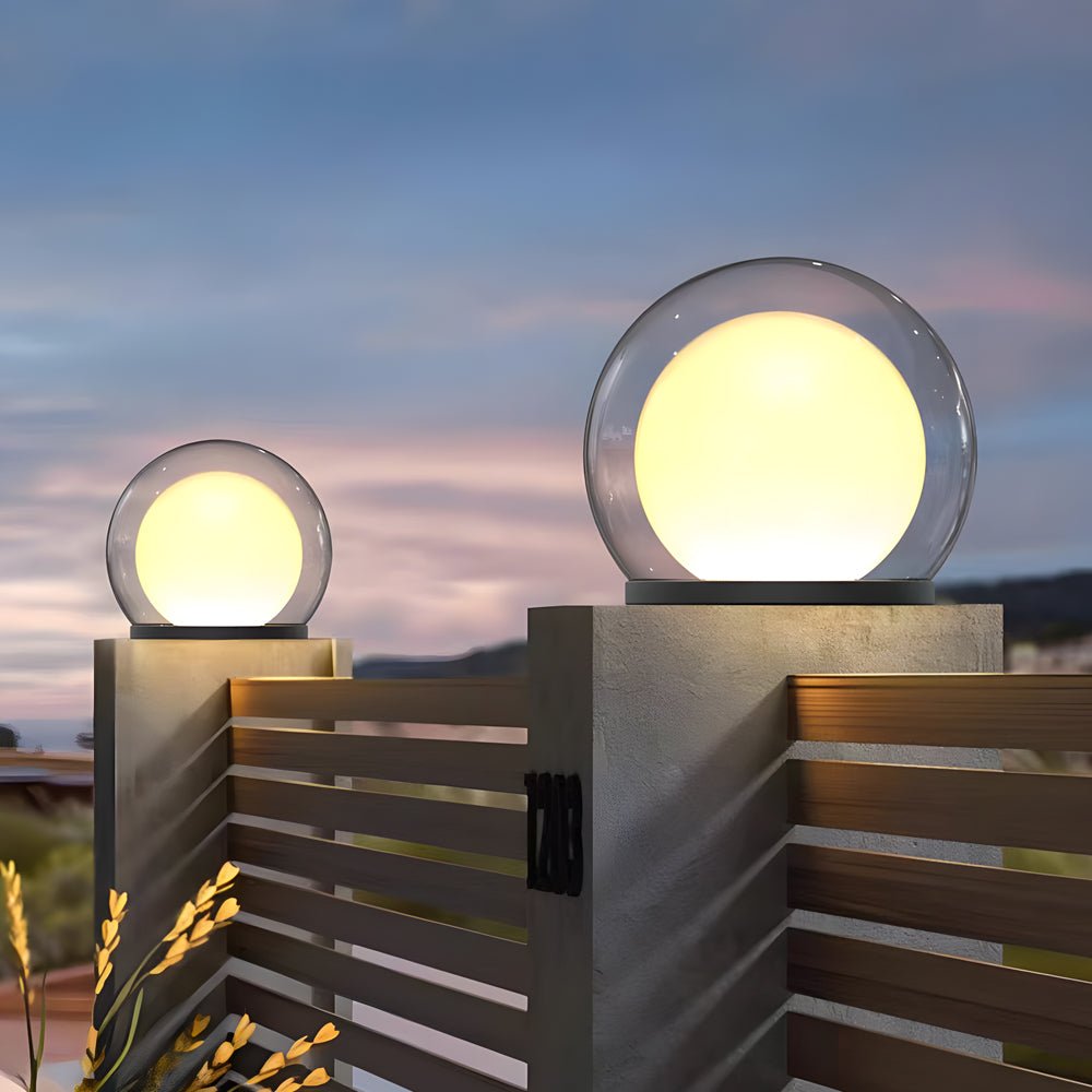 Solar Bubble Lunar Post Light Waterproof Globe Outdoor Lantern Gate Light Outdoor Lamp Landscape Light - Lamp Outdoor