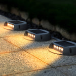 Wall Protected Flush Mount-On-Step Lights Solar LED Stairway Landscape Lighting - Lamp Outdoor