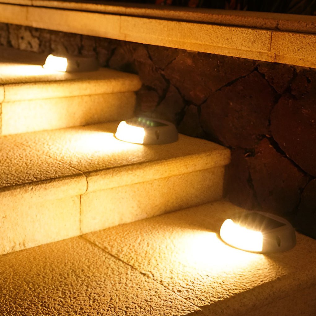 Wall Protected Flush Mount-On-Step Lights Solar LED Stairway Landscape Lighting - Lamp Outdoor