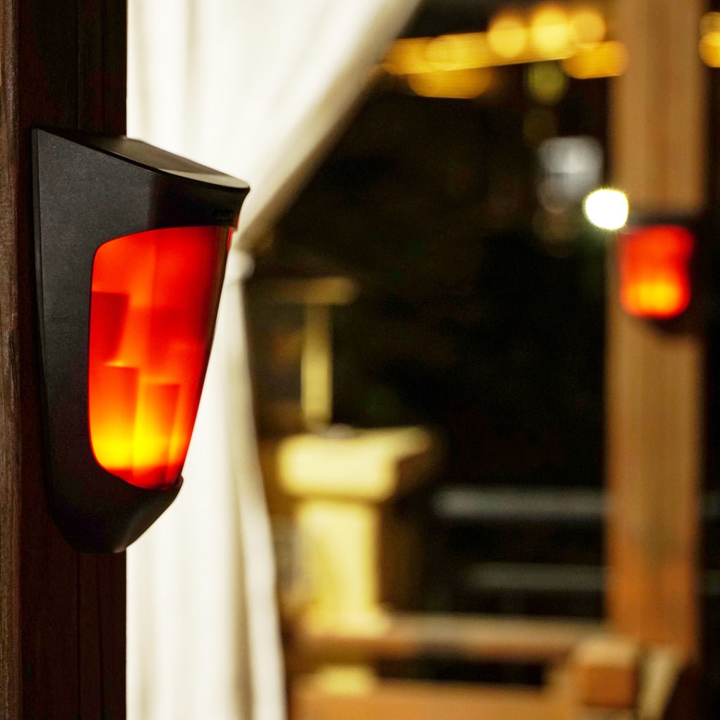 Solar Energy LED Outdoor Wall Lamp Flame Light Wall Sconce Lighting Wall Lights - Lamp Outdoor