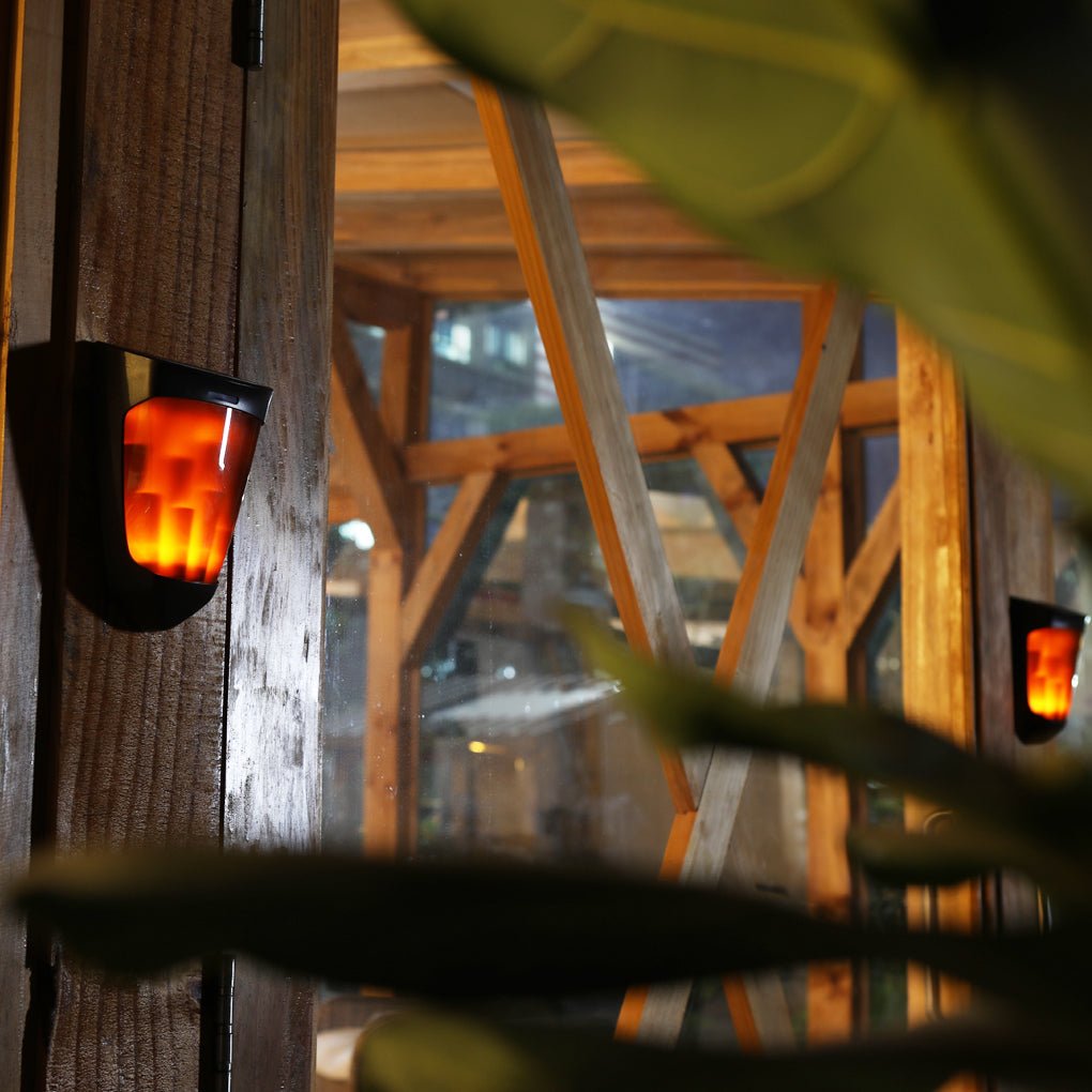 Solar Energy LED Outdoor Wall Lamp Flame Light Wall Sconce Lighting Wall Lights - Lamp Outdoor