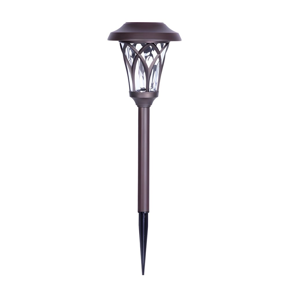 Solar Glass & Metal Stake Lawn Lights LED Retro Modern Waterproof Lighting - Lamp Outdoor