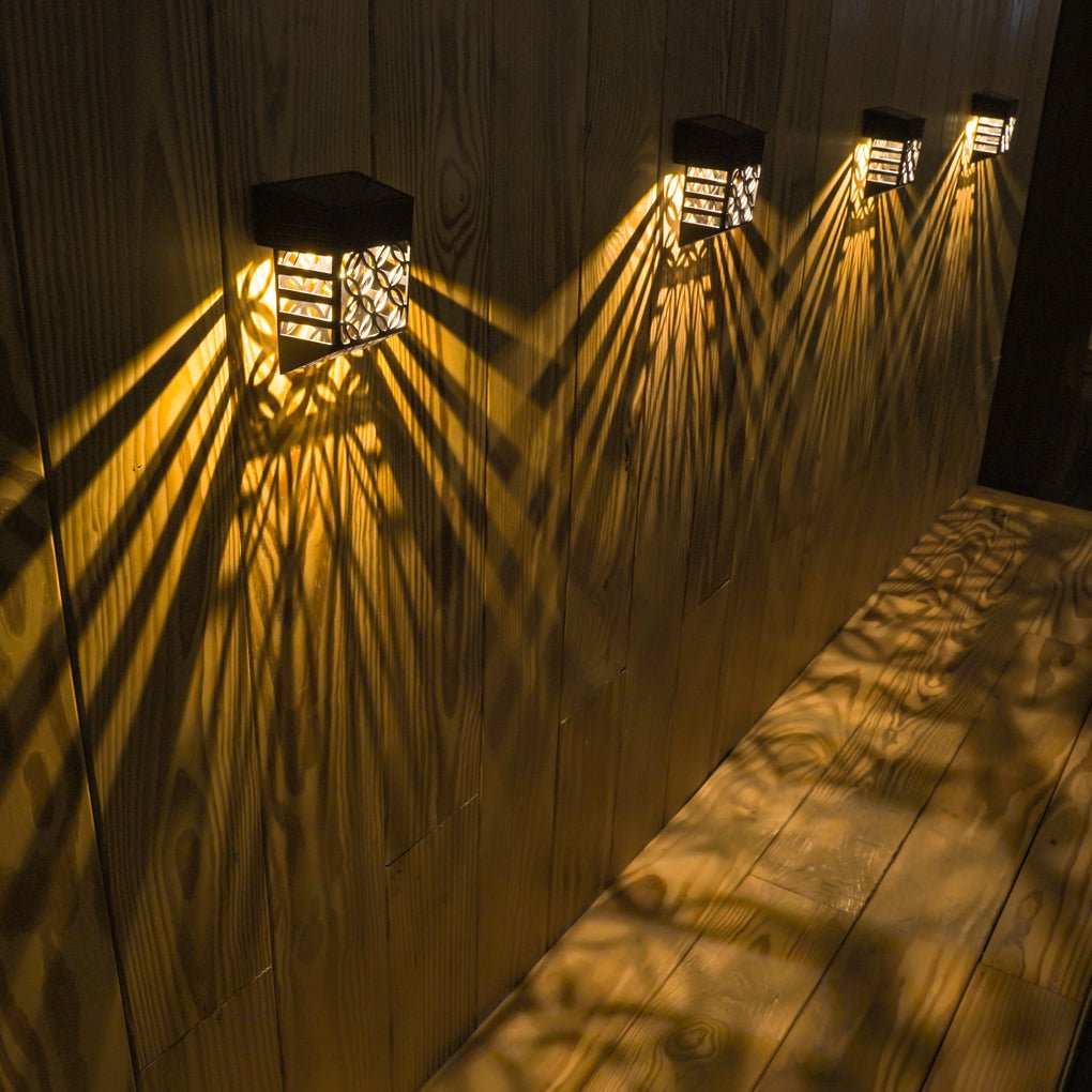 Solar Hollow Outdoor Wall Sconce Lighting Led Fence Wall Lamp Garden Lights - Lamp Outdoor