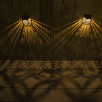 Solar Hollow Outdoor Wall Sconce Lighting Led Fence Wall Lamp Garden Lights - Lamp Outdoor