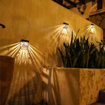 Solar Hollow Outdoor Wall Sconce Lighting Led Fence Wall Lamp Garden Lights - Lamp Outdoor