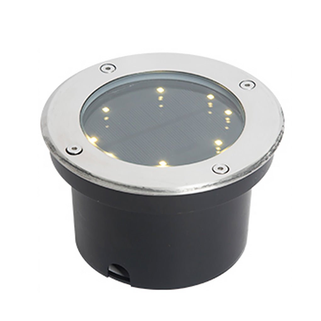 LED Waterproof Ground Dish Lights with Solar Top and Side Emitting Design - Lamp Outdoor