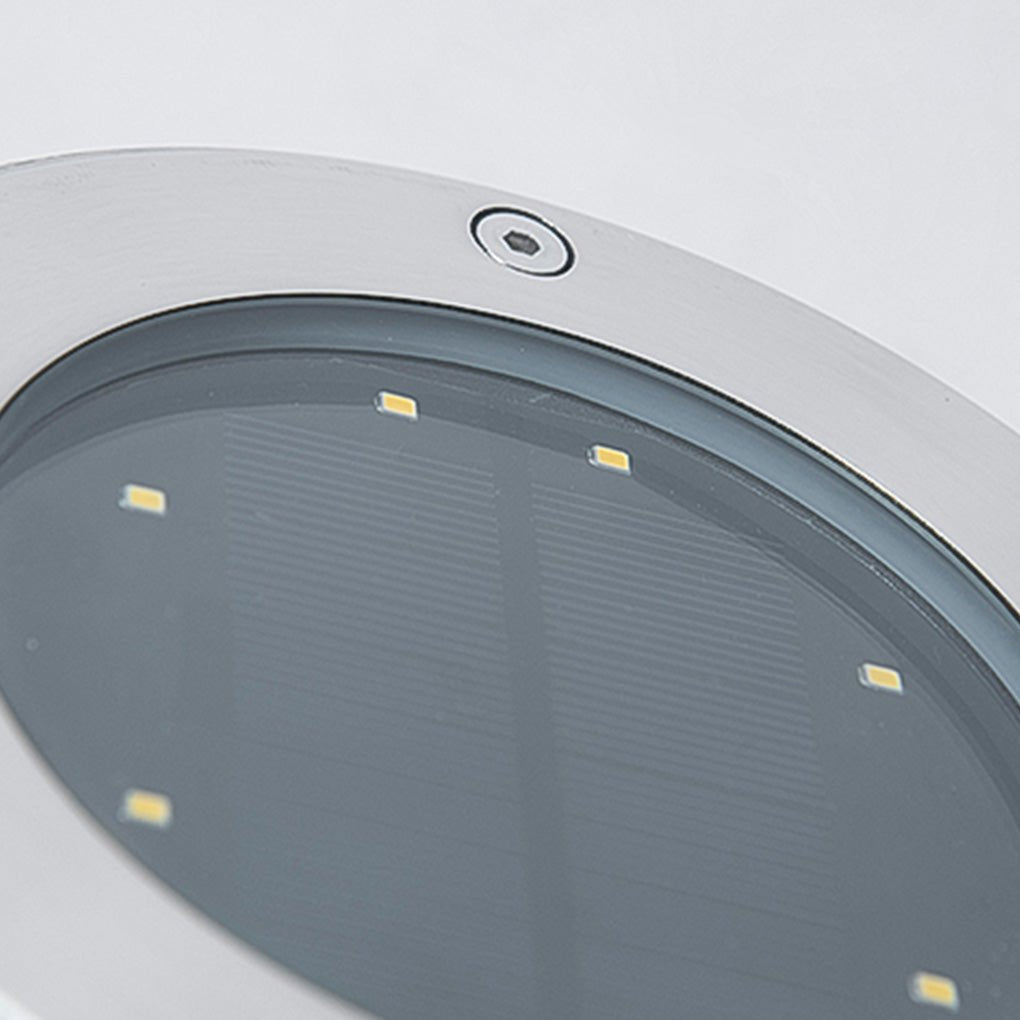 LED Waterproof Ground Dish Lights with Solar Top and Side Emitting Design - Lamp Outdoor