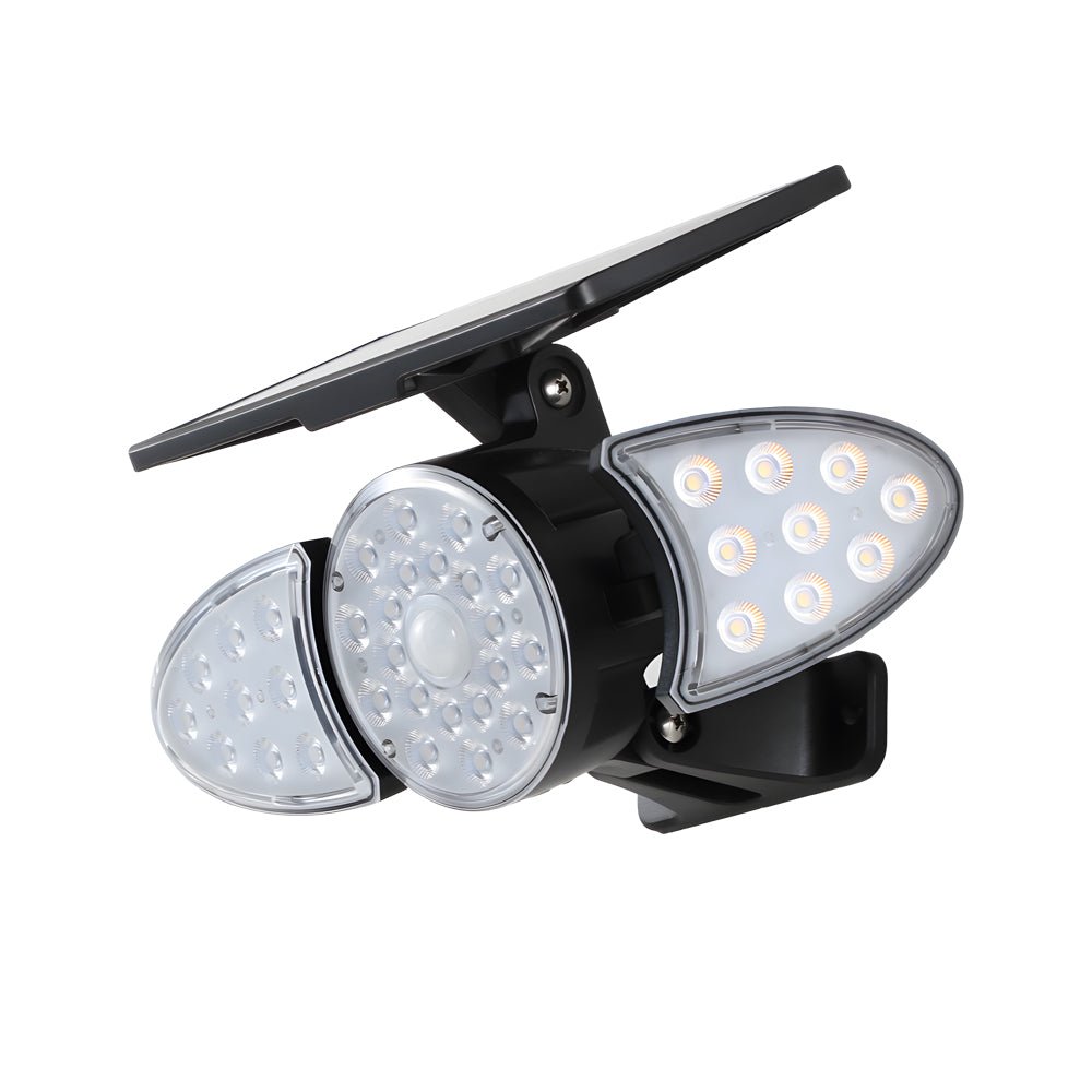 Solar Motion Security Light 3-Head Outdoor LED Wall Fixture with Motion Sensor - Lamp Outdoor