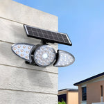 Solar Motion Security Light 3-Head Outdoor LED Wall Fixture with Motion Sensor - Lamp Outdoor