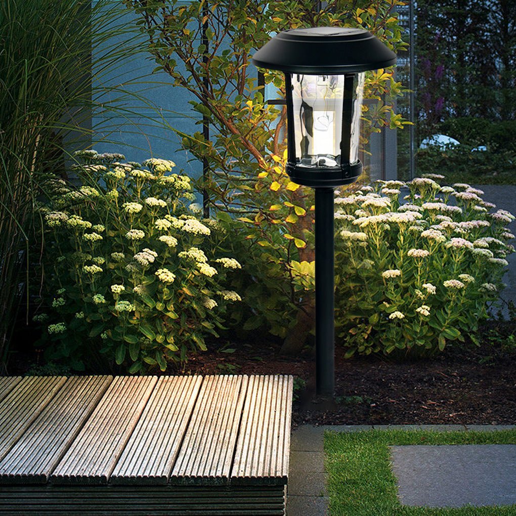 Elegant LED Solar Post Lights with Water Glass Lens - Lamp Outdoor