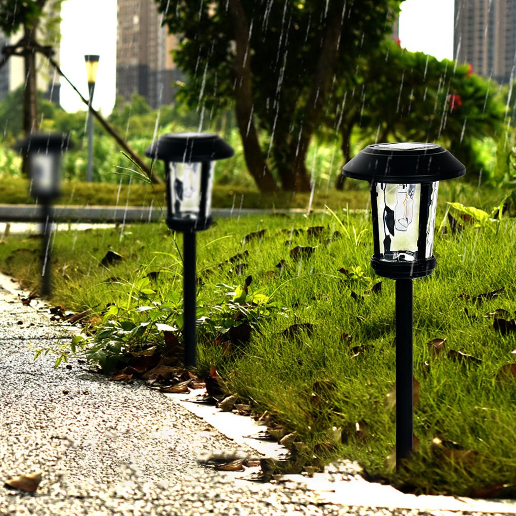 Elegant LED Solar Post Lights with Water Glass Lens - Lamp Outdoor