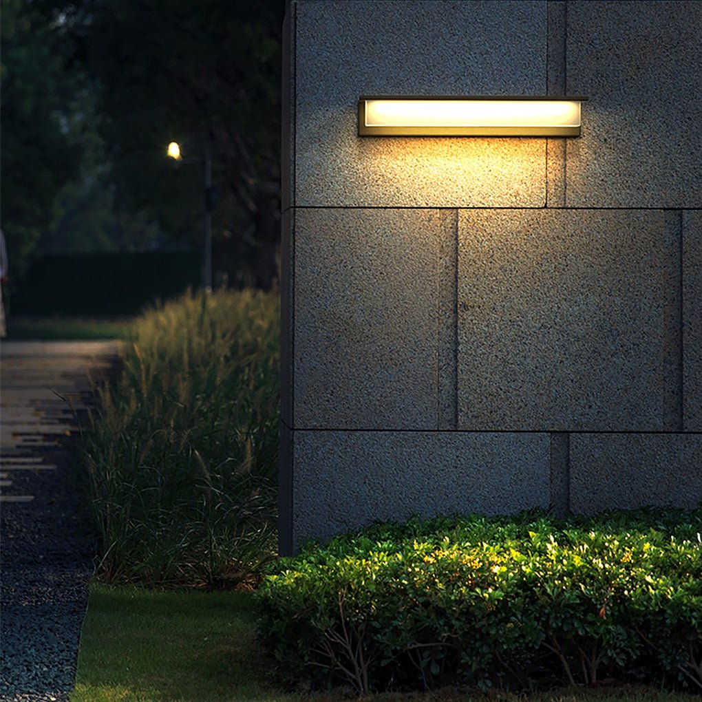 Contemporary Rectangle Weatherproof Stainless Steel Outdoor Wall Light - Lamp Outdoor
