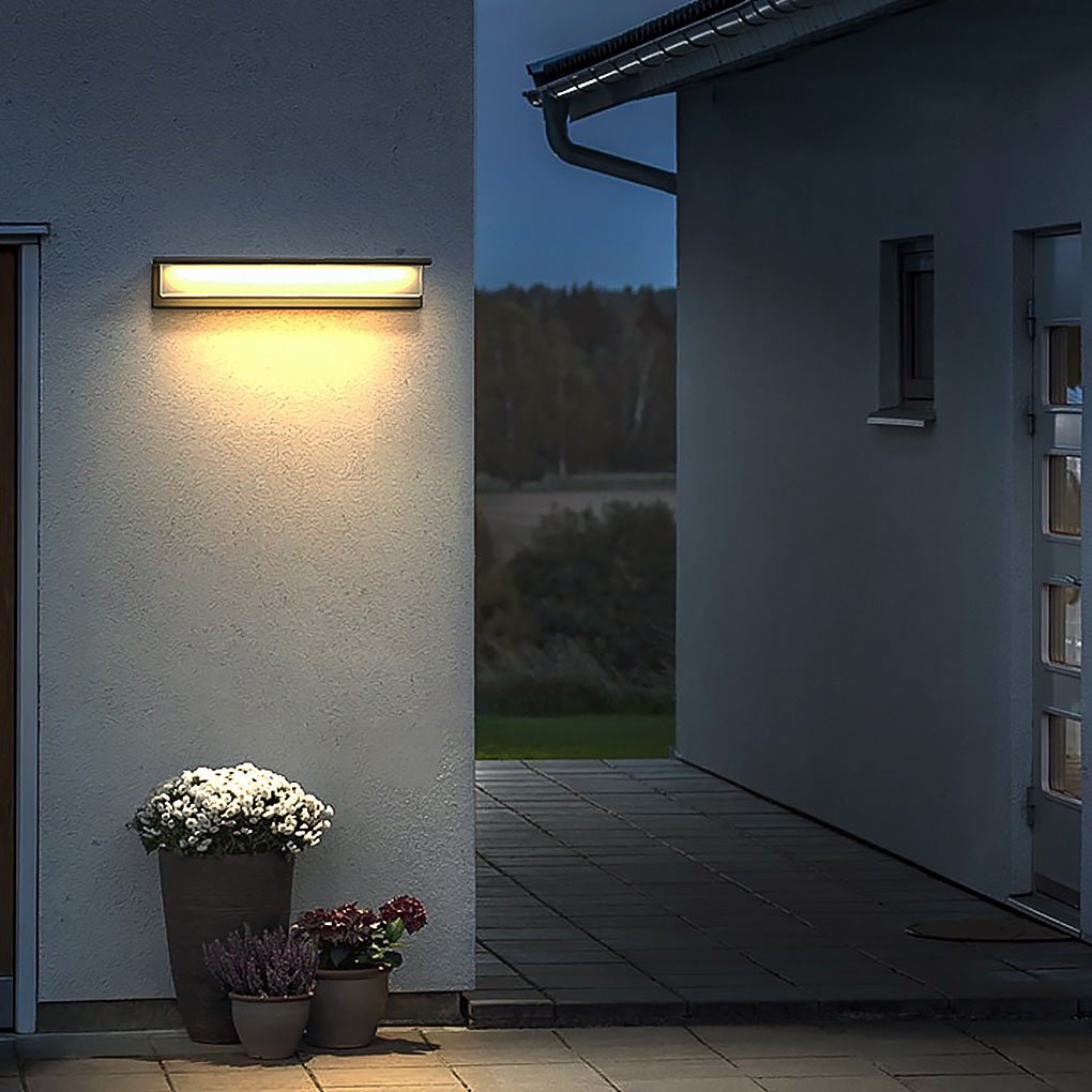 Contemporary Rectangle Weatherproof Stainless Steel Outdoor Wall Light - Lamp Outdoor