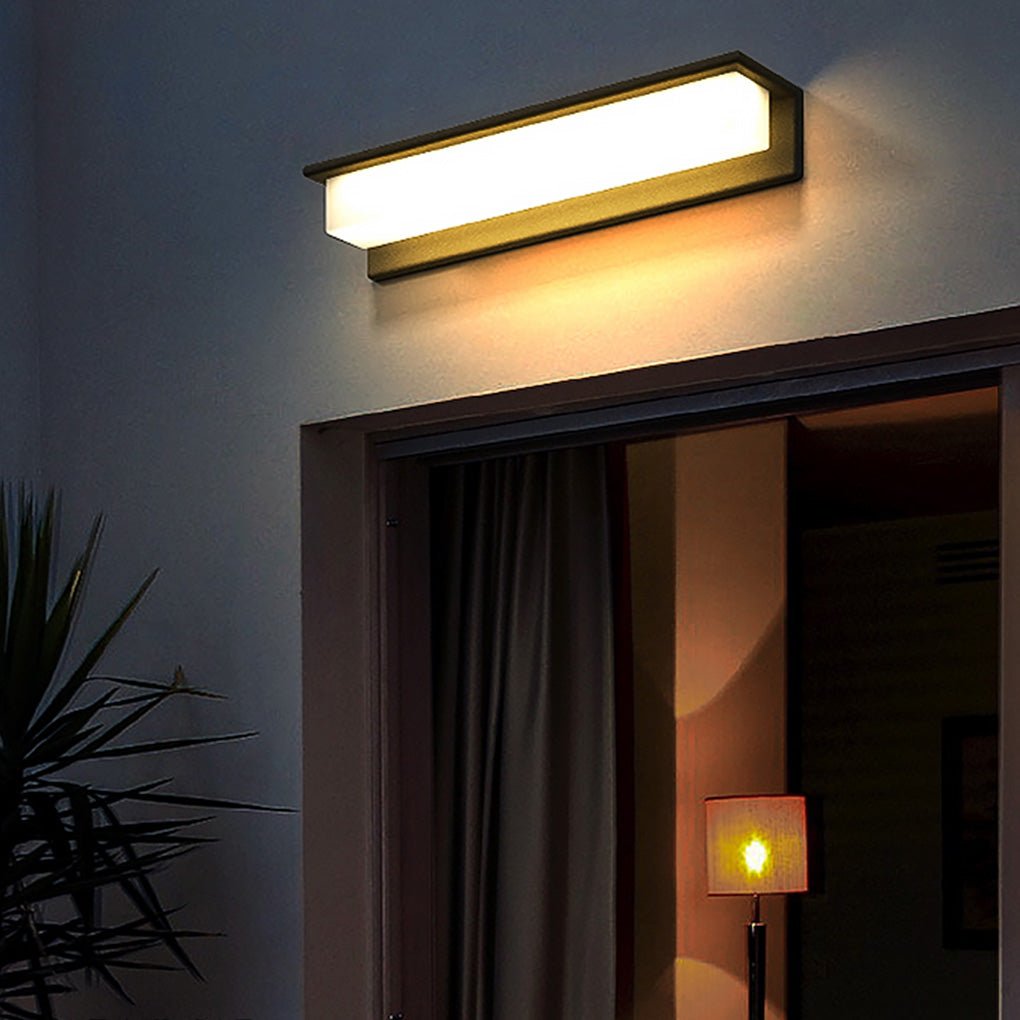 Contemporary Rectangle Weatherproof Stainless Steel Outdoor Wall Light - Lamp Outdoor