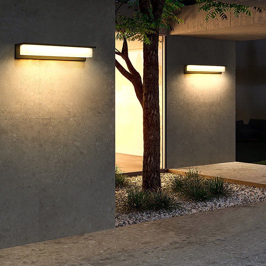 Contemporary Rectangle Weatherproof Stainless Steel Outdoor Wall Light - Lamp Outdoor