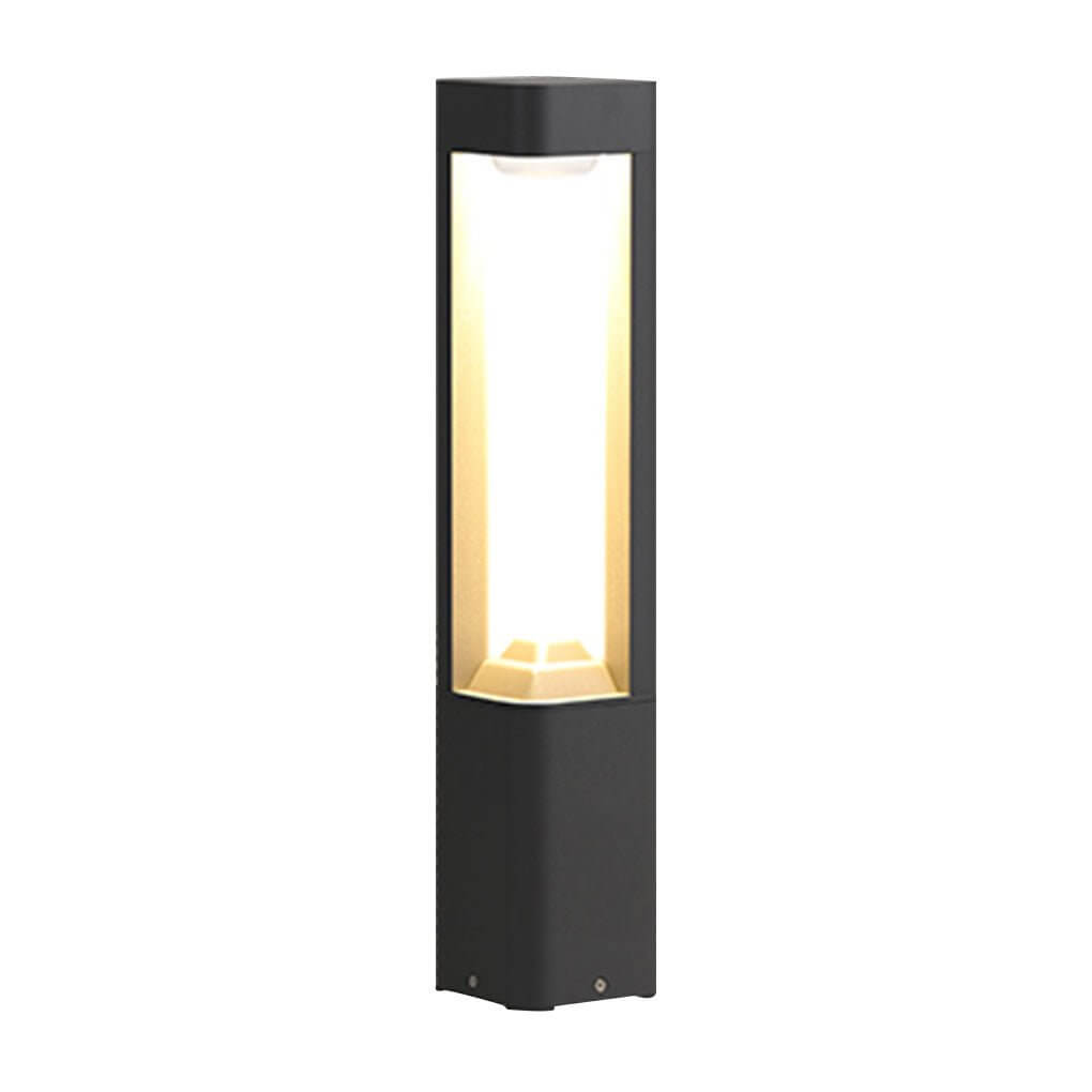 Triple-Side Emitting Solar LED Garden Bollard Lights Heart Design & Weatherproof - Lamp Outdoor