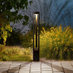 Triple-Side Emitting Solar LED Garden Bollard Lights Heart Design & Weatherproof - Lamp Outdoor