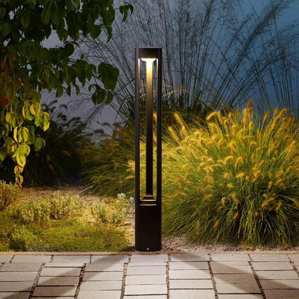 Triple-Side Emitting Solar LED Garden Bollard Lights Heart Design & Weatherproof - Lamp Outdoor