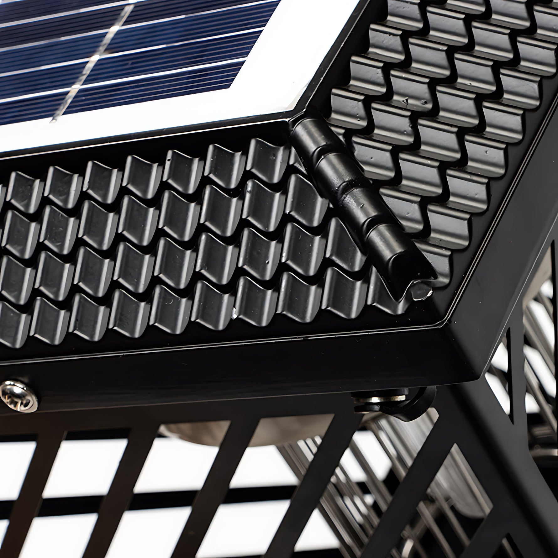 Black Landscape Lighting Solar-Powered Waterproof Stainless Steel - Lamp Outdoor